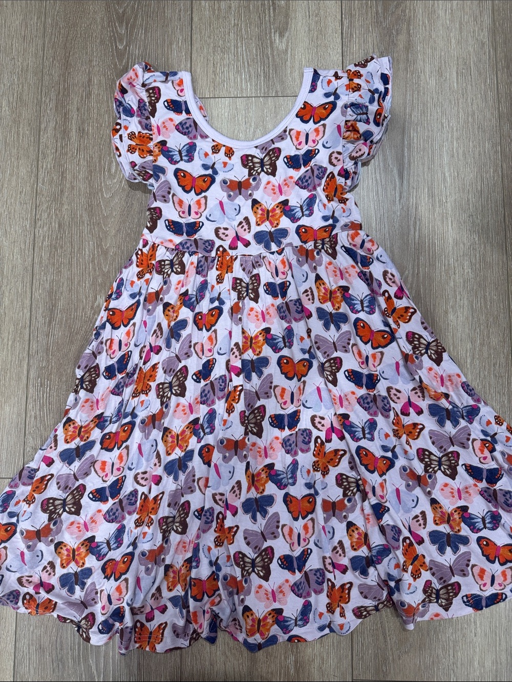 Little Sleepies Butterfly Print Pink & Orange Twirl Dress
